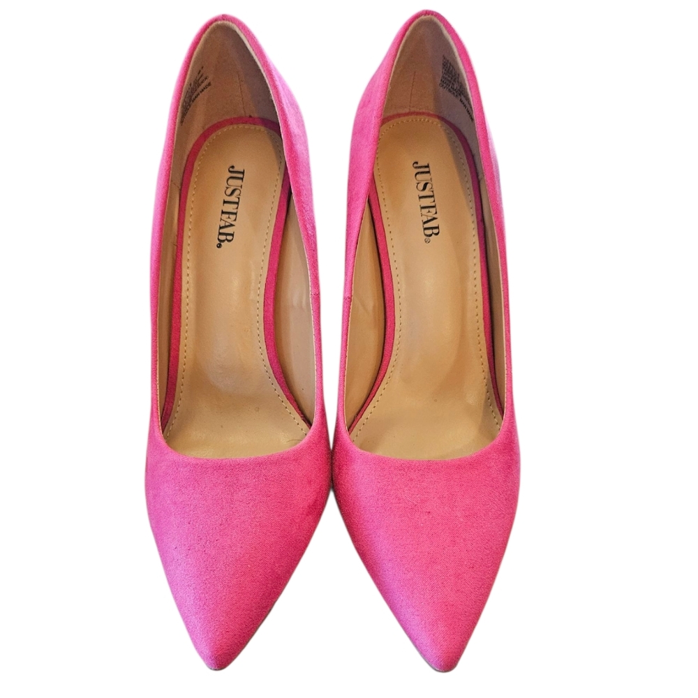 JustFab Vibrant Pink Faux Suede Size 8 - Picture 3 of 5